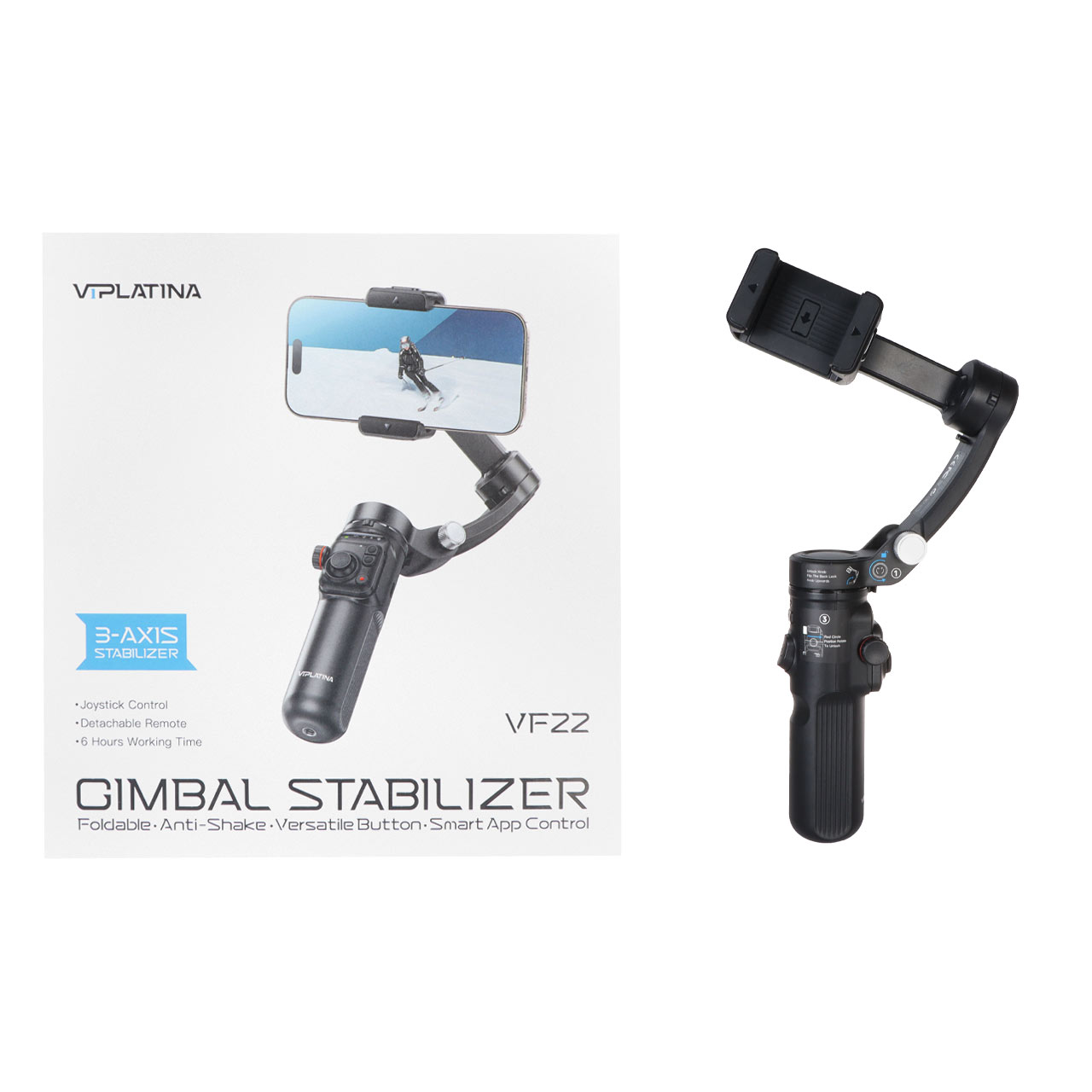 گیمبایل استبیلایزر VIPLATINA مدل VF22 - مشکی (گارانتی 18 ماه تعویض نیکان همراه)